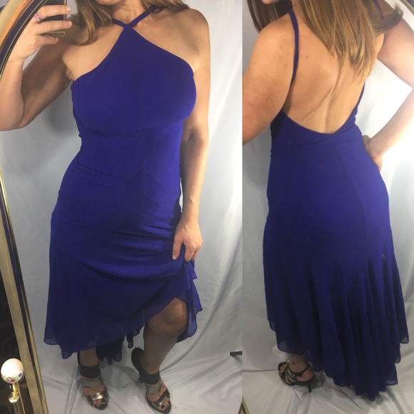 💙Royal Blue Haltar High Low Tadashi dress size 10 - Picture 1 of 3